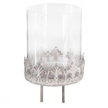 Product Tealight holder for sticking Vintage Ø7cm H7.5cm grey 4 pcs