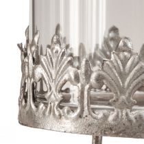 Product Tealight holder with glass silver antique Ø7cm 4 pcs