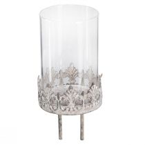 Product Tealight holder for sticking with candle glass grey Ø5.5cm 4pcs