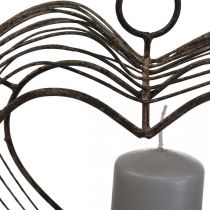 Product Tea light holder metal hanging decoration rust decoration heart 22×7×20cm