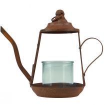 Product Tealight holder rust glass lantern teapot Ø13cm H22cm