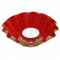 Product Decorative bowl baking pan enamel look red, gold Ø12.5cm H4cm