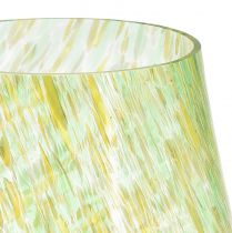 Product Tealight holder lantern glass yellow green Ø12cm H14,5cm