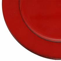 Deco plate red / black Ø22cm