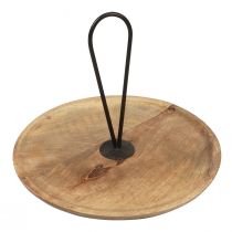 Decorative wooden tray decorative wooden plate with handle Ø30cm H24cm