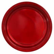 Decorative plate made of metal red with glaze effect Ø38cm