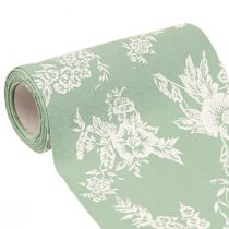 Product Table Runner Green Roll Ribbon Flowers Cotton Mint 15cm 3m