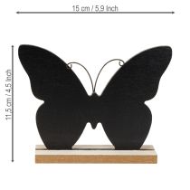 Product Table decoration wooden decoration butterfly black natural 15cm 6 pieces