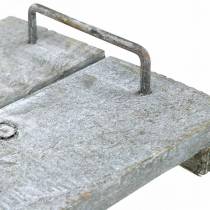 Product Table decoration, decorative tray in shabby chic style, tray with feet, wooden decoration 40cm