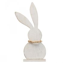 Product Table decoration Easter bunny standee wood white/nature H27cm 2pcs