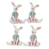 Product Table decoration Easter bunny girl white blue pink 8.5cm 4pcs