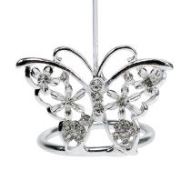 Placecard holder Butterfly 3,5cm silver 6pcs