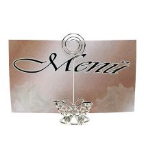 Product Placecard holder Butterfly 3,5cm silver 6pcs