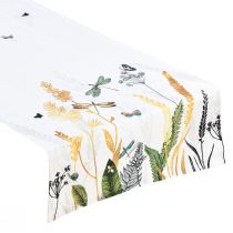 Table runner summer table ribbon meadow summer white 40x150cm