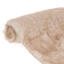 Product Beige Faux Fur Table Runner, 24 x 140 cm
