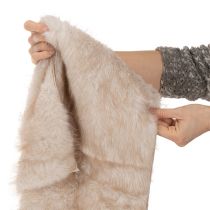 Product Beige Faux Fur Table Runner, 24 x 140 cm
