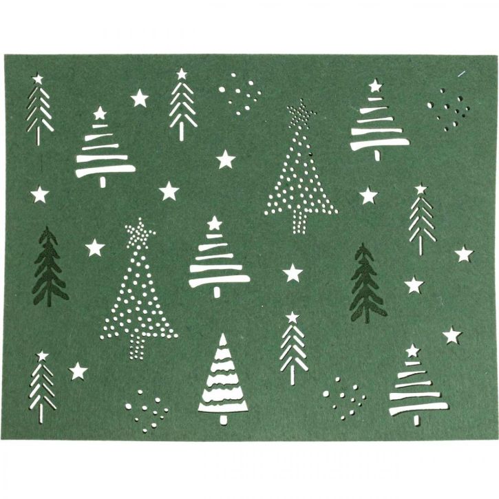 Product Placemat Christmas table decoration green felt 45×35cm 4pcs