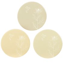 Product Table Coasters Spring Bird Brown White Ø11cm 6 pcs