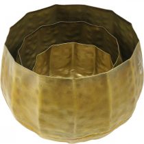 Product Metal decorative flower pot brass Ø22.5/18.5/14.5cm set of 3
