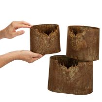 Product Oval Metal Planter Set with Rustic Rust Finish and Deer Motifs – 3-Piece, 24cm