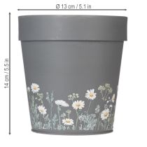 Product Flower pot with floral pattern for modern home and summer balcony decoration, 13cm, 4 pieces