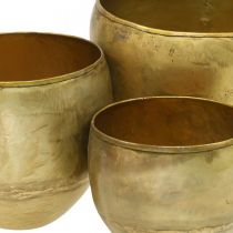 Product Decorative vases brass look metal vases Ø17.5/15/13cm set of 3