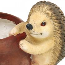 Product Planter, apple with hedgehog, autumn decoration, cachepot, ceramic Ø16cm H22cm W33cm