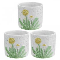 Product Planter concrete dandelion summer decoration flower pot Ø12.5cm H11cm 3pcs