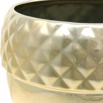 Product Ceramic planter acorn golden Christmas decoration Ø18cm H16.5cm