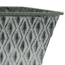 Product Zinc Flower Pot with Diamond Pattern H15cm