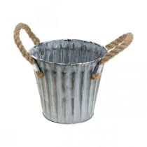 Product Plant pot with handles, metal cachepot, decorative pot for planting Ø14.5cm