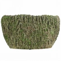 Product Planter concrete oval antique look green, brown 24×14×13cm