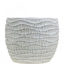 Product Planter Concrete White Vintage Honeycomb Decorative Flowerpot H15cm Ø15cm
