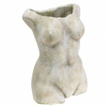 Plant pot torso female gray 19 × 13.5cm H27cm