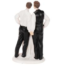 Product Cake topper of a male couple with cake, 16.5cm