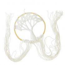 Product Macrame Dreamcatcher Tree of Life Wall Hanging Boho Decor Ø28cm H92cm Natural White