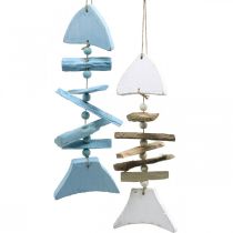 Driftwood fish maritime decoration for hanging 30cm set of 2 pieces