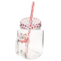 Product Drinking glass with lid &amp; handle Ø7cm H13.5cm