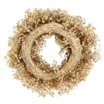 Product Dried flower wreath bleached decorative wreath cream Ø25cm