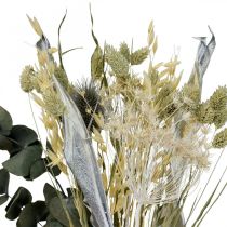 Dried flower bouquet thistle eucalyptus dried silver 64cm