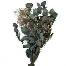 Dried flower bouquet eucalyptus gypsophila preserved 50cm green