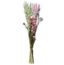 Dried flower bouquet straw flowers beach lilac pink 58cm