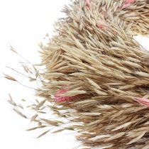 Dry wreath oat phalaris wreath natural pink Ø44cm