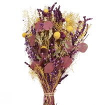 Product Dried Bouquet Yellow Purple Green Craspedia Eucalyptus 53cm 150g