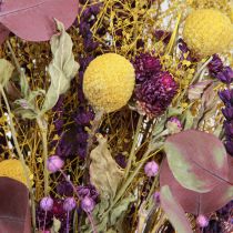 Product Dried Bouquet Yellow Purple Green Craspedia Eucalyptus 53cm 150g