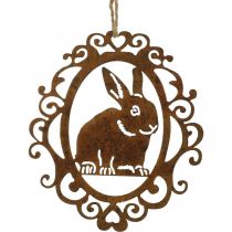 Bunny for hanging patina Easter decoration metal Easter bunny H20cm