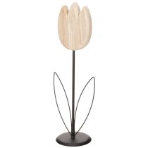 Product Decorative wooden tulip figurine on a stand for spring accents, 47.5cm
