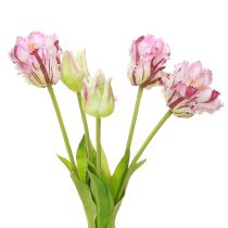 Product Tulips artificial parrot tulips purple bouquet with 5 flowers 40cm