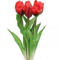 Tulip red artificial flower tulip decoration Real Touch 38cm bundle of 7 pieces