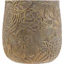 Product Planter gold flowers ceramic flower pot Ø21cm H22.5cm
